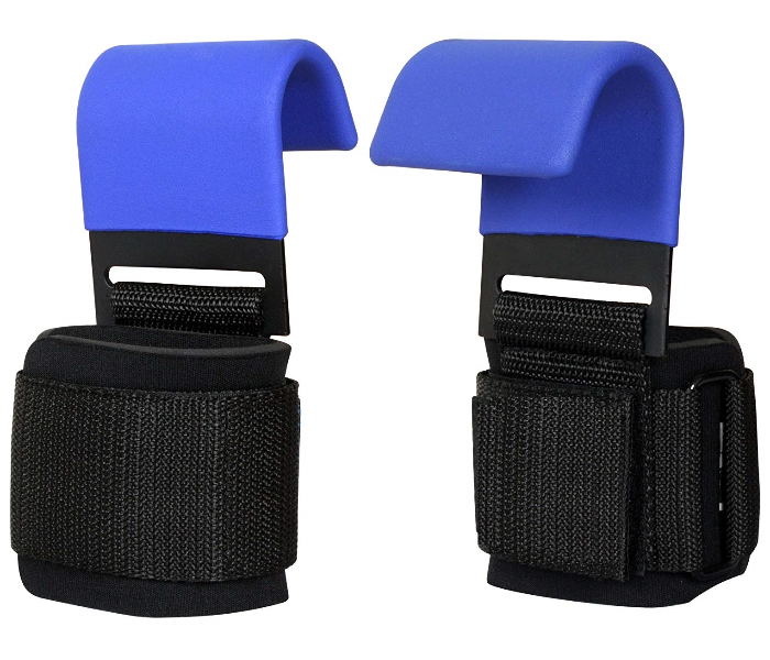 GTC 2 PCS Hand Grip Support Weight Lifting Hooks - Blue - Zoom Image 2