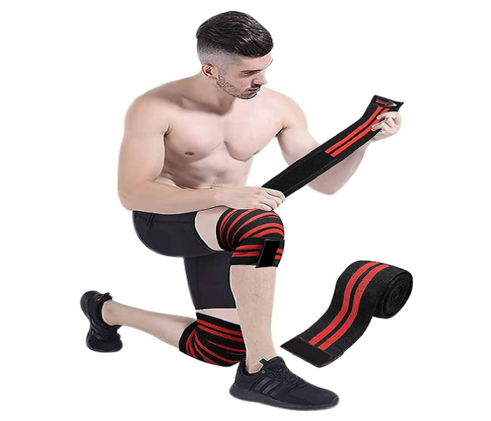 GTC 1 Pair Unisex Knee Support Strap - Black and Red - Zoom Image 6