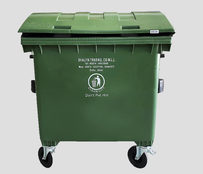 21 Waste Bin Round Lid 1100 Litre - Green - Zoom Image