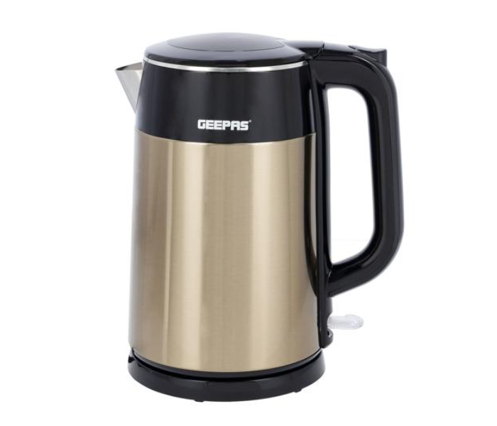 Geepas GK38052 1.7 Litre 1800 Watts Double Layer Electric Kettle - Silver and Black - Zoom Image 1