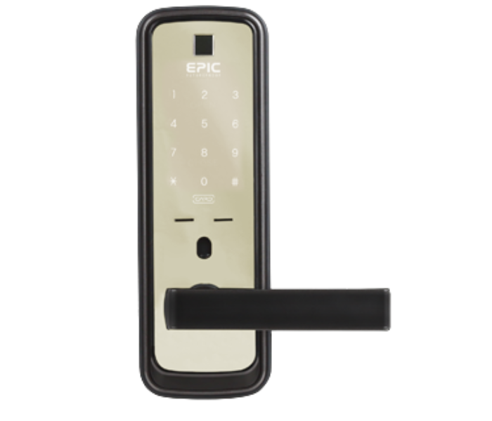 Epic ES-F7000K Elegant Design 4 Way Operated Remote Controlled Fingerprint Digital Glass Door Lock - Black and Silver - Zoom Image