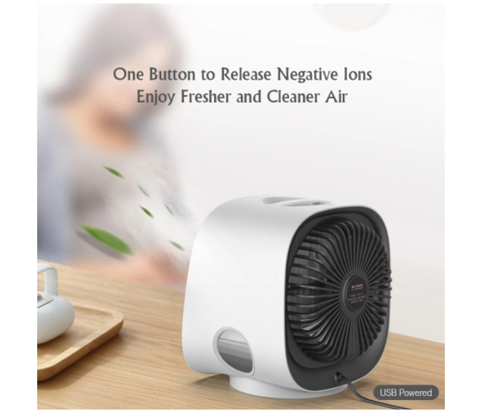 3 Adjustable Wind Speed Personal Portable Desktop Air Cooler - White - Zoom Image 5