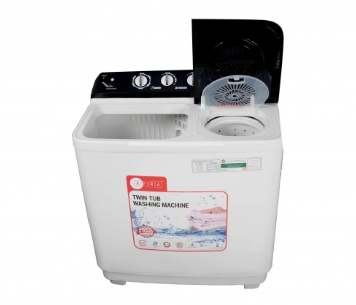 Afra AF-1061WMWB 450 Watts 10 Kg Twin Tub Top Load Semi-Automatic Washing Machine - White - Zoom Image 2