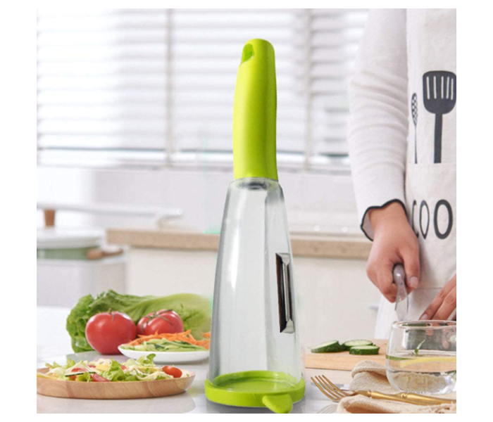 RMN Combo of 3 Pieces Fruit Vegetable Peeler With Rubbish Bin - Green - Zoom Image 2