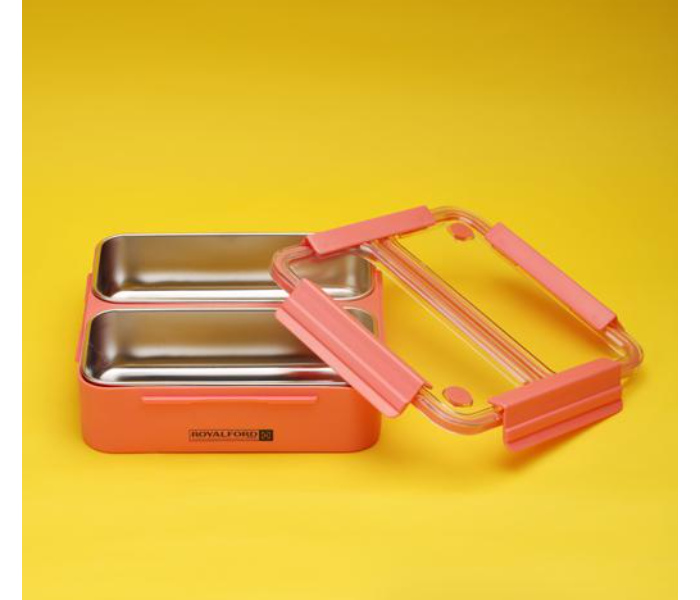 Royalford RF11102 1100ML Stainless Steel Square Lunch Box - Rose - Zoom Image 3