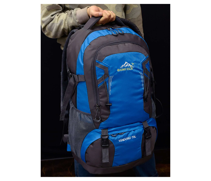 Galaxy Mountain and Letter Graphic Mesh Panel Hiking Backpack - Blue - Zoom Image 6