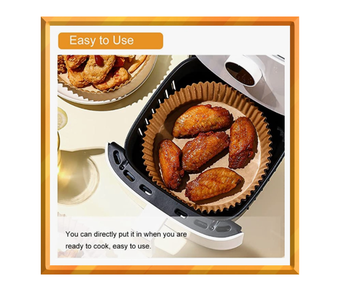 SARI SQUARE Shape Air Fryer Paper Liner Disposable Baking Paper Oil-Proof Food Grade Air Fryer - 30Pieces - Zoom Image 3