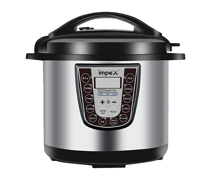 Impex EPC 8 8 Litre Electric Pressure Cooker - Silver and Black - Zoom Image 1