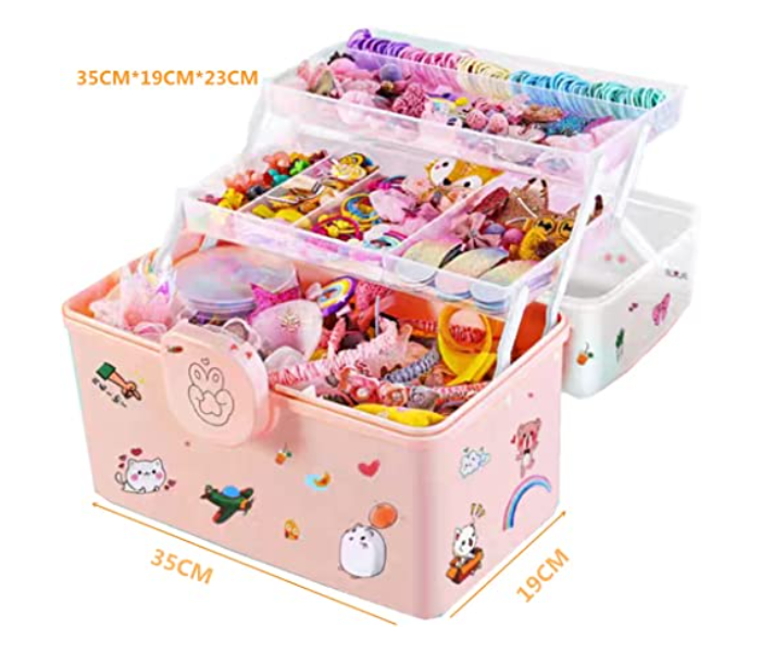 Galaxy Multi-compartment Girl's Hair Accessories Storage Box - Zoom Image 2