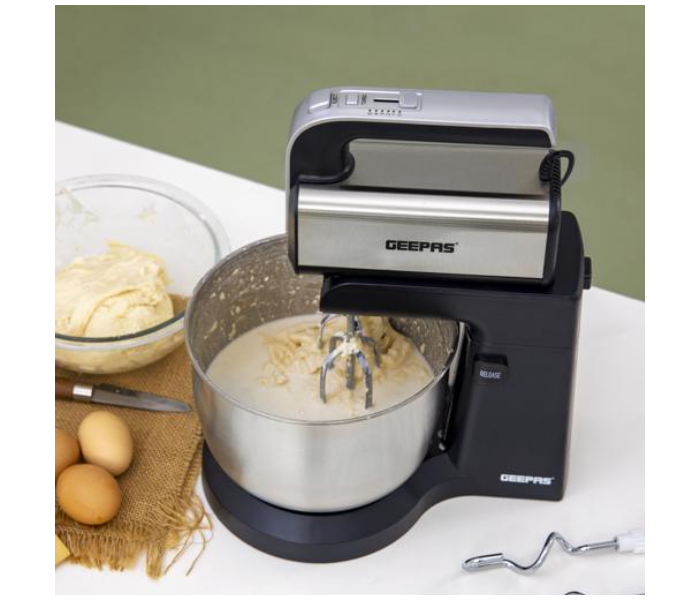 Geepas GSM43043 220 Watts Stand Mixer - Black and Silver - Zoom Image 3