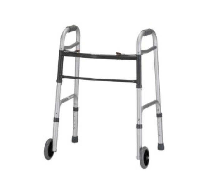 Light Weight High Quality Walker With Wheels - Silver and Black - Zoom Image