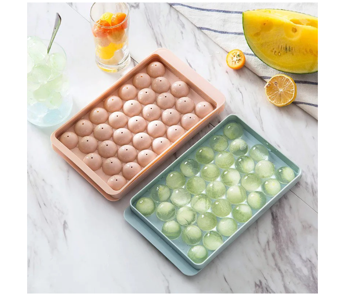 33 Grids Ice Cube Mold Round Reusable Ice Cube Maker Silicone Ice