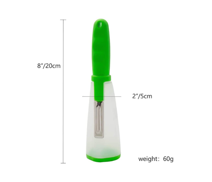 RMN Combo of 3 Pieces Fruit Vegetable Peeler With Rubbish Bin - Green - Zoom Image 3