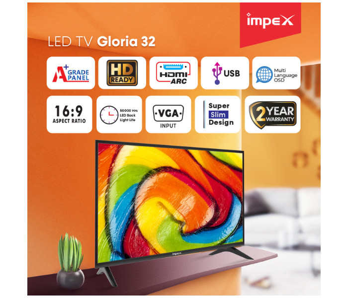 Impex GLORIA 32 HD SMART LED Smart TV 32 Inch - Black - Zoom Image 2