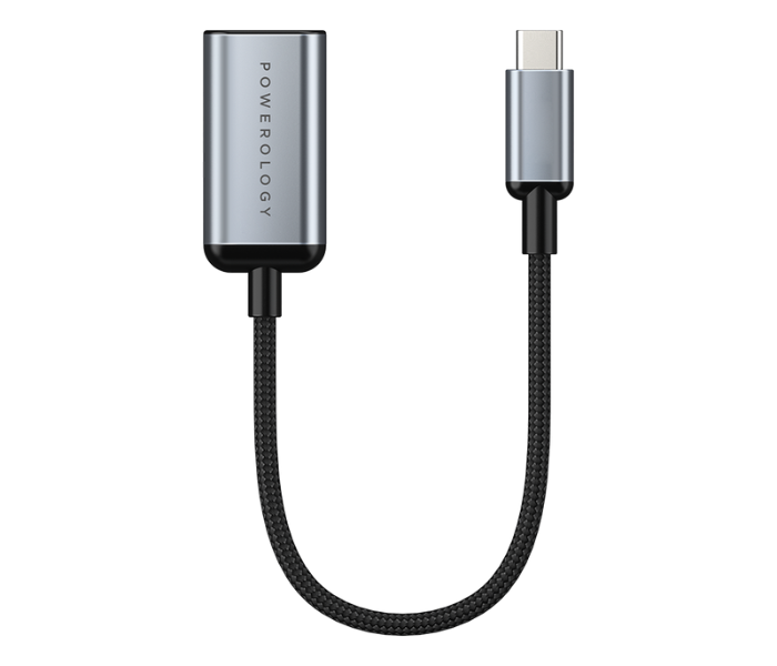 Powerology PHDFCHGY Braided Type-C to HDMI Short Cable - Grey - Zoom Image 2