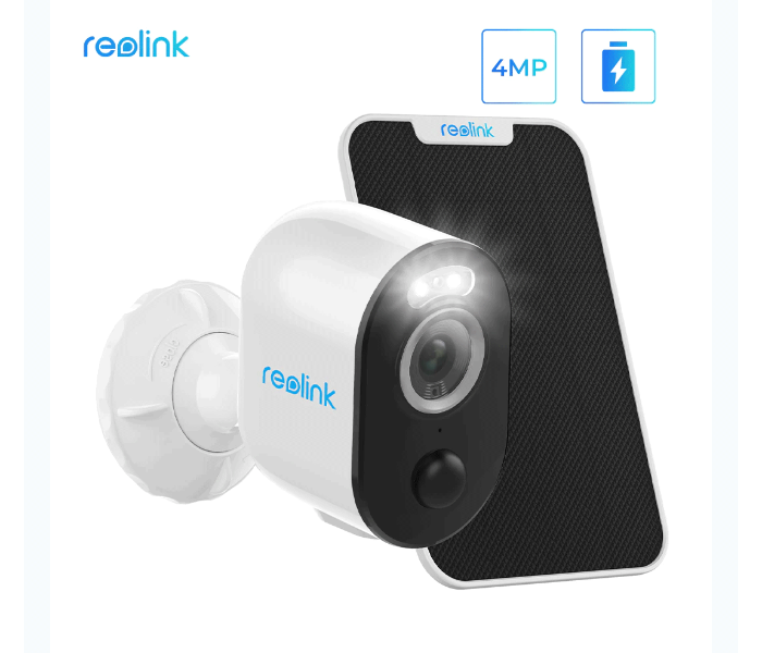 Reolink ARGUS 3 WITH SOLAR PANEL Wire-Free 4MP Wifi Home Security Camera With Solar Panel - Black and White - Zoom Image 1