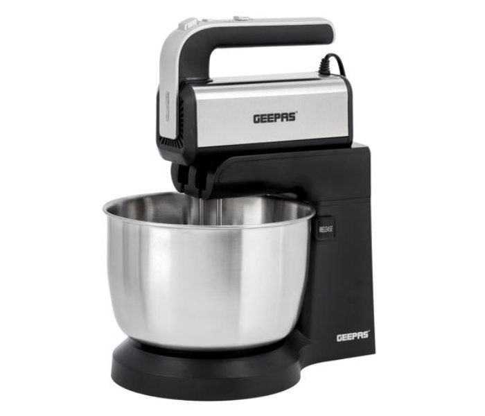 Geepas GSM43043 220 Watts Stand Mixer - Black and Silver - Zoom Image 1