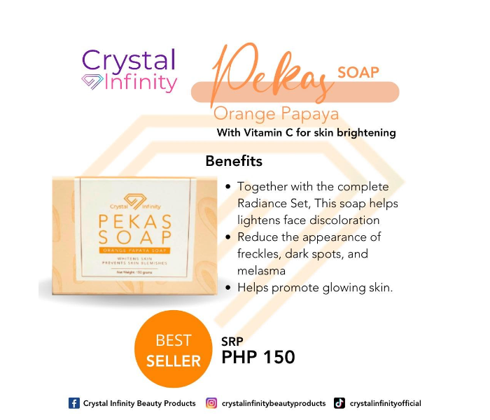 Crystal Infinity CIPSP01 Orange Papaya With Vitamin C Pekas Soap - Zoom Image 1