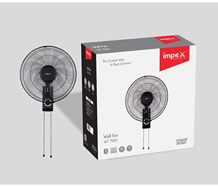 Impex WF 7503 16 Inch Wall Fan - Black - Zoom Image 2