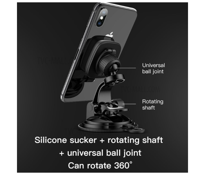 UN-27 360 Rotation Car Holder - Black - Zoom Image 4