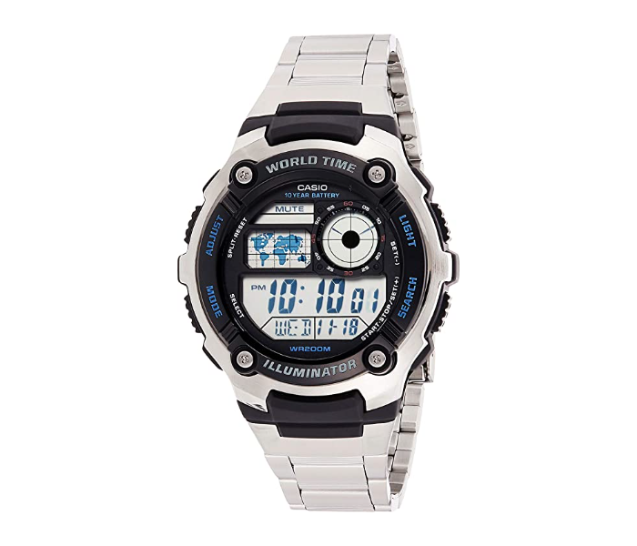 Casio AE-2100WD-1AVDF Illuminator Quartz Digital Watch for Men - Silver - Zoom Image 1