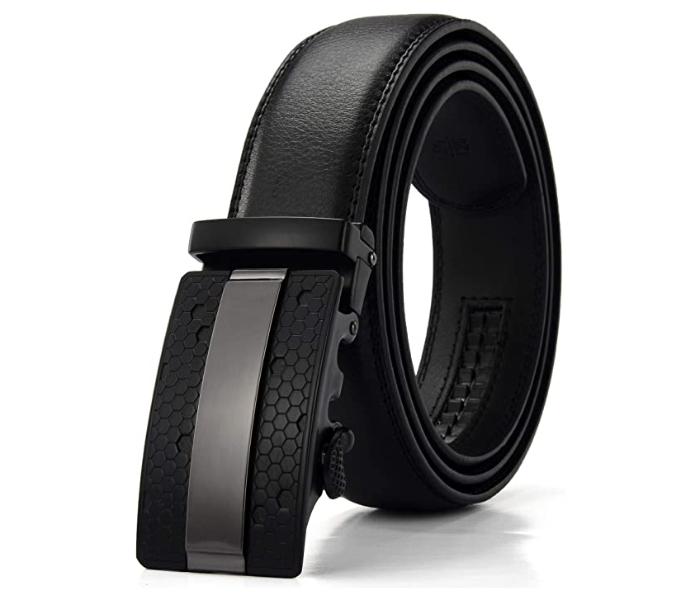 Galaxy Black Leather Belt For Men - Black - Zoom Image 2