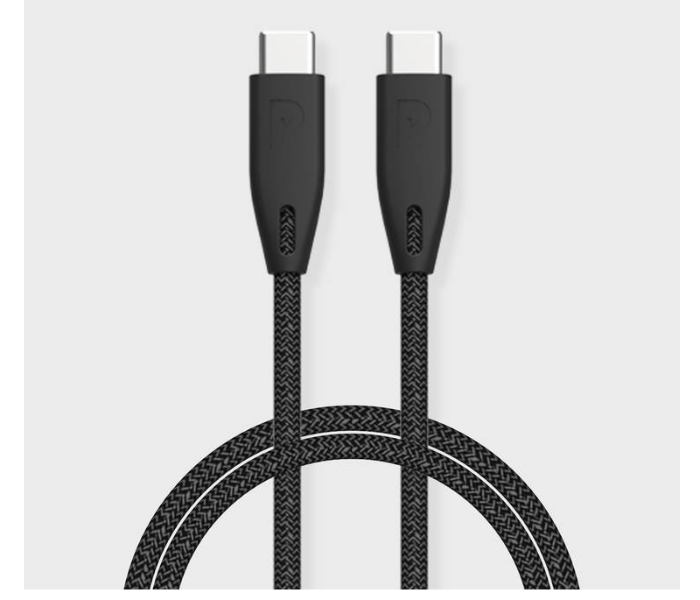 Powerology PBCC2BK Braided USB-C to USB-C Cable - Black - Zoom Image 1