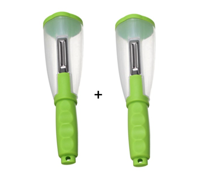 Pack of 2 Fruit Vegetable Peeler With Rubbish Bin - Zoom Image