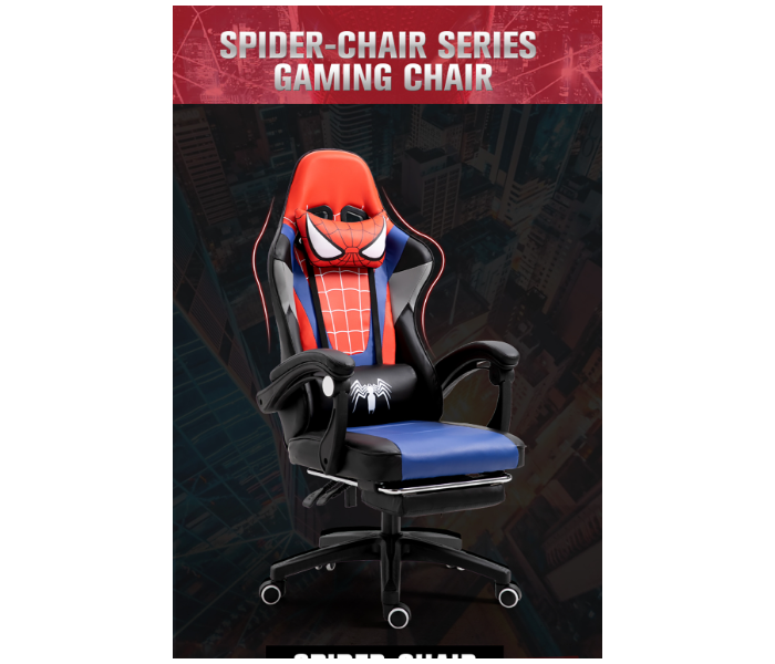 Chaho ZZX-801R Manthon SpiderMan Gaming Chair with Foot Rest - Red - Zoom Image 3