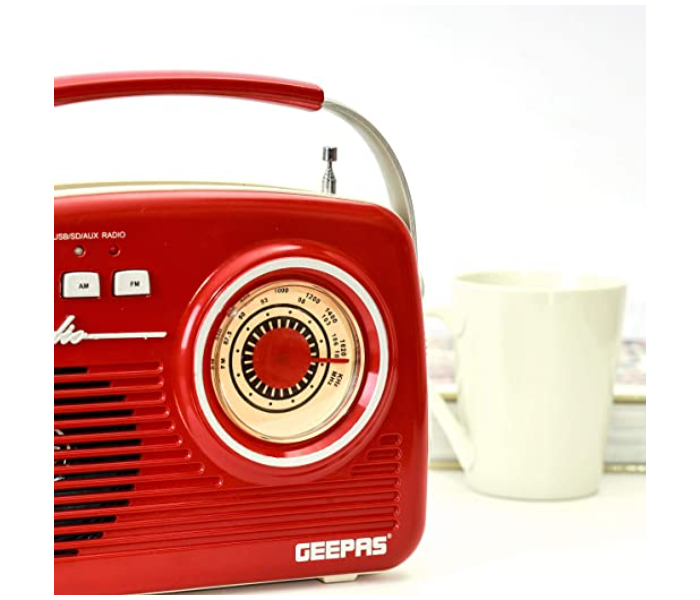 Geepas GR13014 Rechargeable Radio With USB - Red - Zoom Image 2