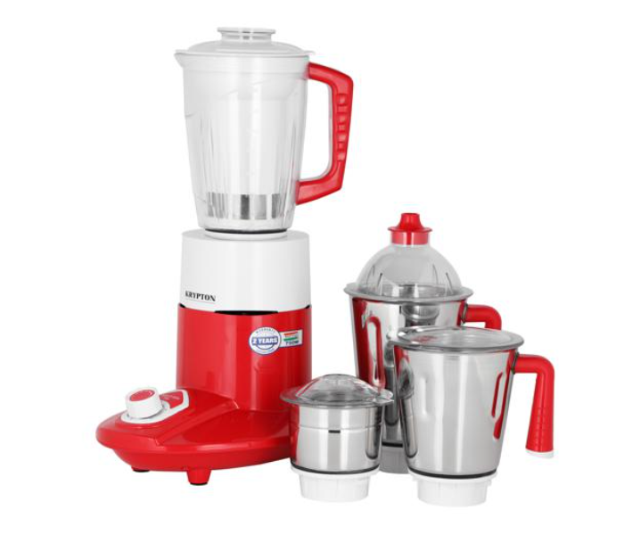 Krypton KNB6189 750 Watts 3-in-1 Mixer Grinder - White and Red - Zoom Image 1