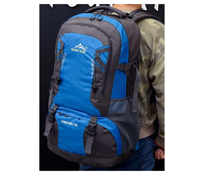 Galaxy Mountain and Letter Graphic Mesh Panel Hiking Backpack - Blue - Zoom Image 3