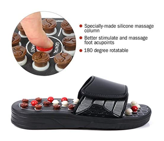 Acupuncture Therapy Foot Massage 40/41 Sized Slippers - Black - Zoom Image 3