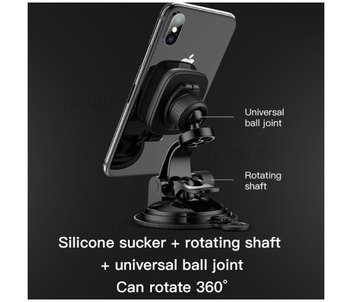 UN-27 360 Rotation Car Holder - Black - Zoom Image 2