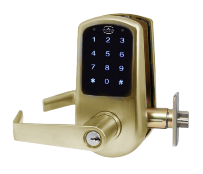 Calroyal CR9000 Standalone Heavy Duty Cylindrical Lockset Digital Door Lock - Gold and Black - Zoom Image