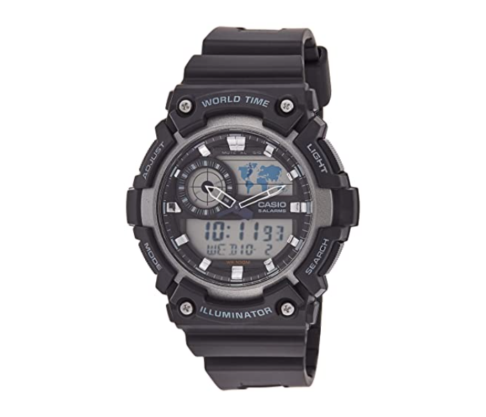 Casio AEQ-200W-1AVDF Youth Combination Analog-Digital Watch for Men - Black - Zoom Image 1