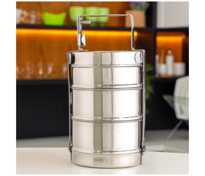 Royalford RF10558 3Layer Steel Bombay Tiffin - Silver - Zoom Image 2