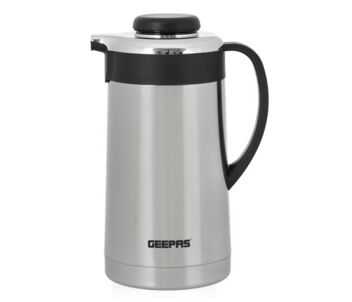 Geepas GVF27016 1.3 Litre Stainless Steel Vacuum Flask - Silver and Black - Zoom Image 1