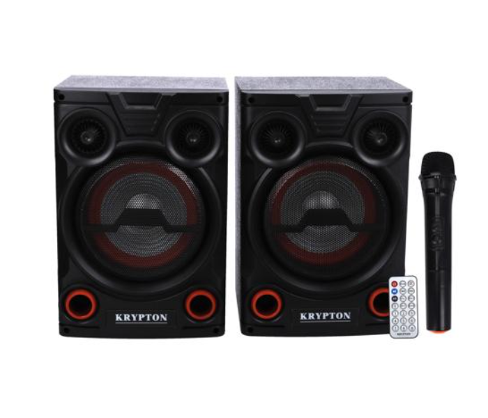 Krypton KNMS5195 2.0 Professional Speaker with Remote and Microphone - Black - Zoom Image 1