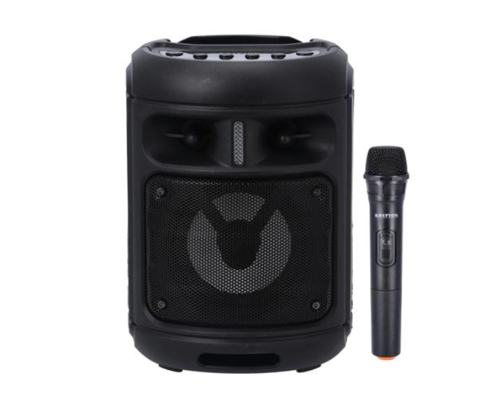 Krypton KNMS5392 1200mAh Portable Rechargeable Speaker with Wireless Mic - Black - Zoom Image 1