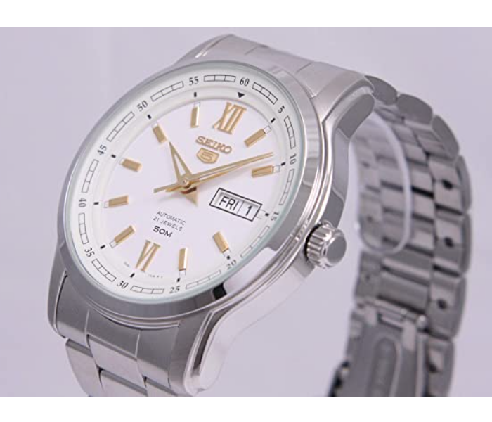 Seiko SNKP15J1Q Stainless Steel Automatic Analog Watch for Men - Silver - Zoom Image 2