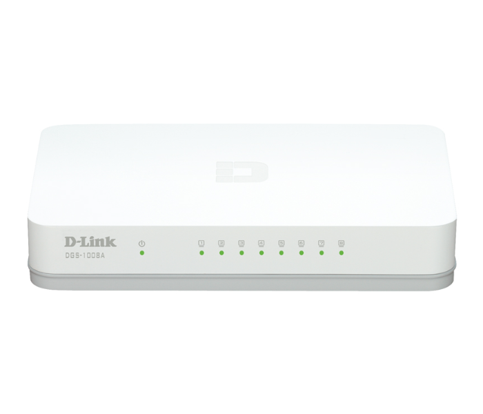 D Link DGS-1008A 8-Port Gigabit Switch - White - Zoom Image 3