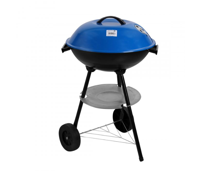 Royalford RF10360 Wheeled Barbeque Stand With Grill and Handle - Blue and Black - Zoom Image