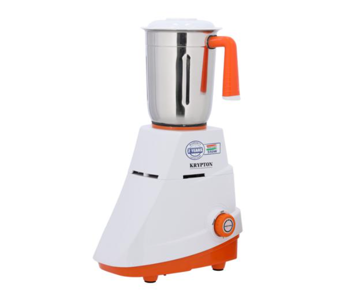 Krypton KNB6191 550 Watts 2 in 1 Mixer Grinder - White and Orange - Zoom Image 4