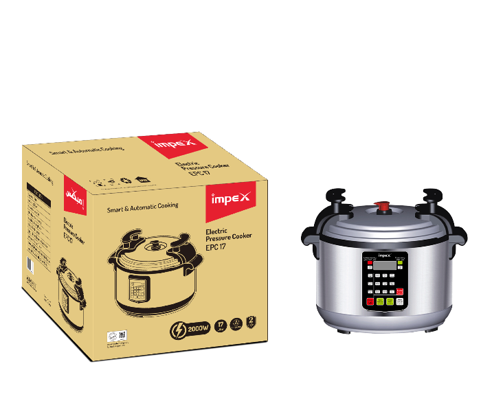 Impex EPC 17 Litre 2000 Watts Electric Cooker - Silver and Black - Zoom Image 2