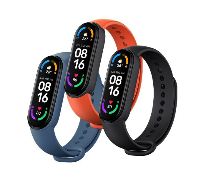 Xiaomi Mi Smart Band 6 Strap Pack of 3 Pack Black,Orange and Blue ( Only Strap) - Zoom Image 1