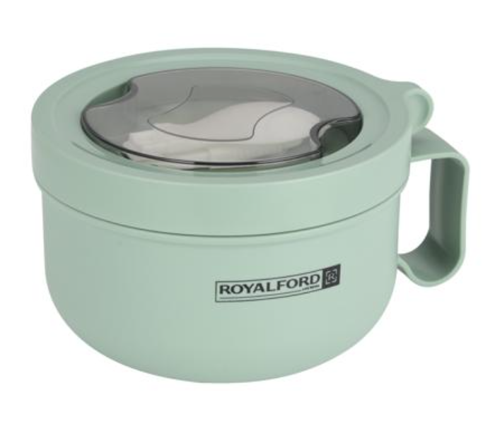 Royalford RF11103 850ML Stainless Steel Round Lunch Box - Green - Zoom Image 1