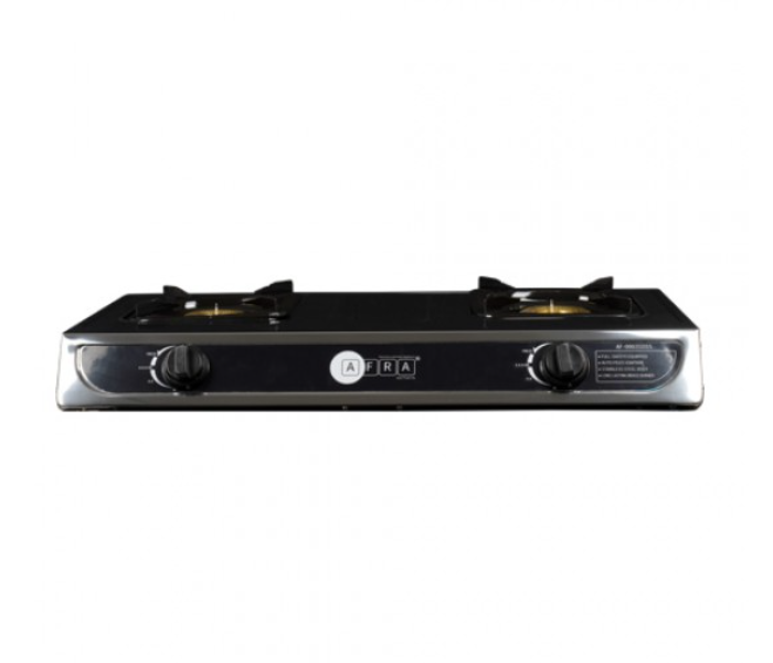 Afra AF-0002GSSS Two Burner Gas Stove - Black - Zoom Image 2