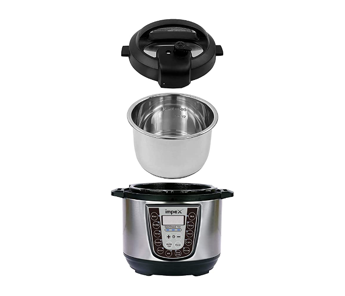 Impex EPC 8 8 Litre Electric Pressure Cooker - Silver and Black - Zoom Image 3