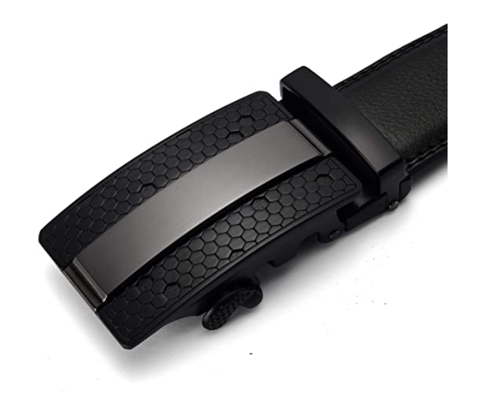 Galaxy Black Leather Belt For Men - Black - Zoom Image 1